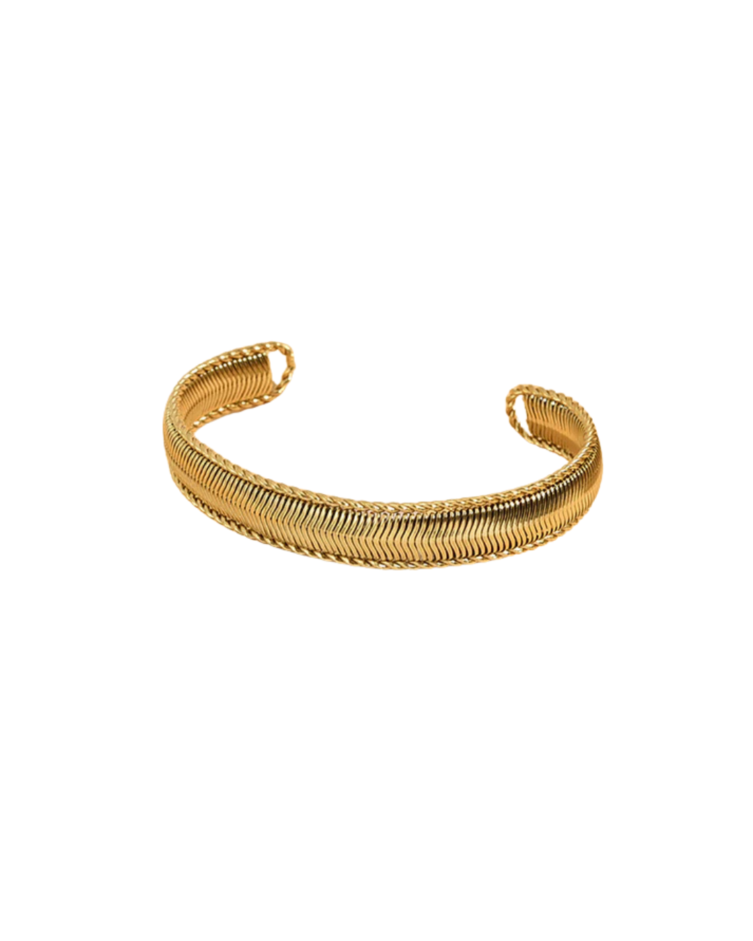 Bracelet Doré Jonc Tissé - 42 roses