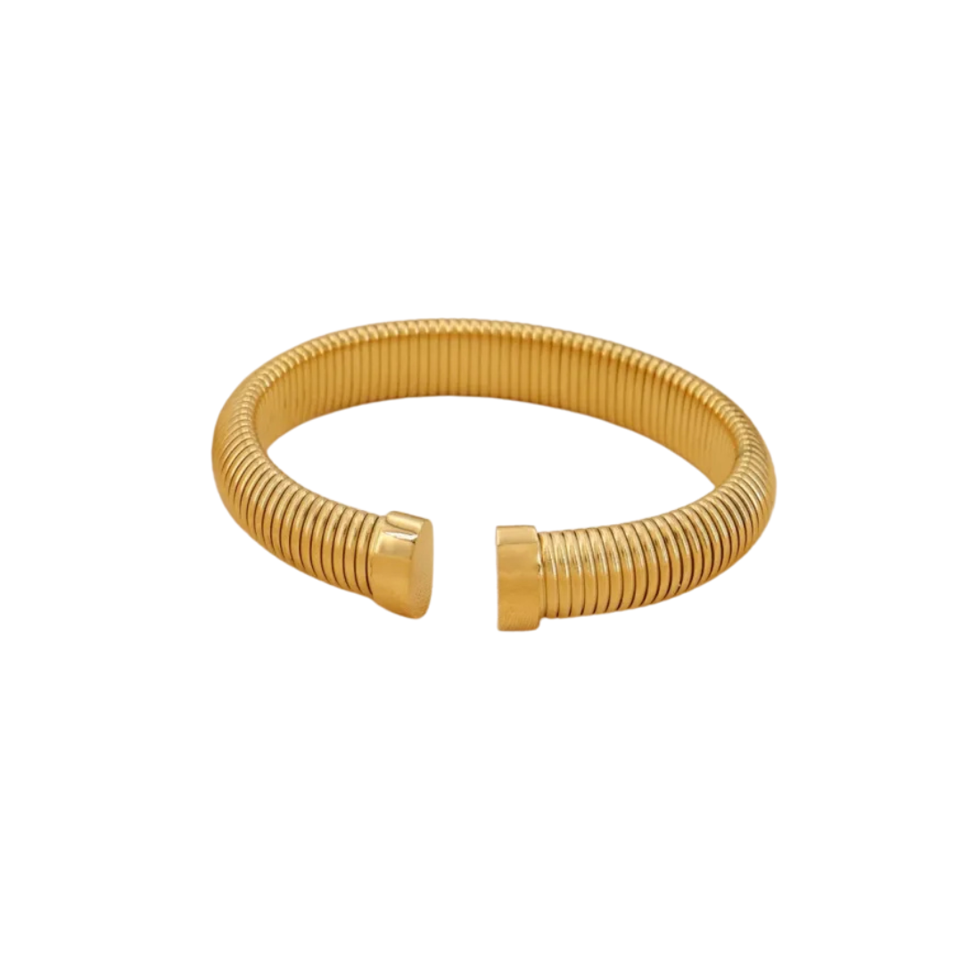 Bracelet manchette jonc ouvert segmenté - 42 roses