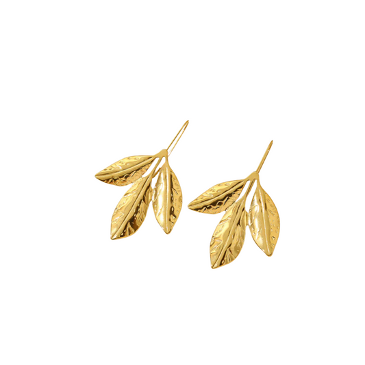 Boucles d'oreilles dorées feuilles